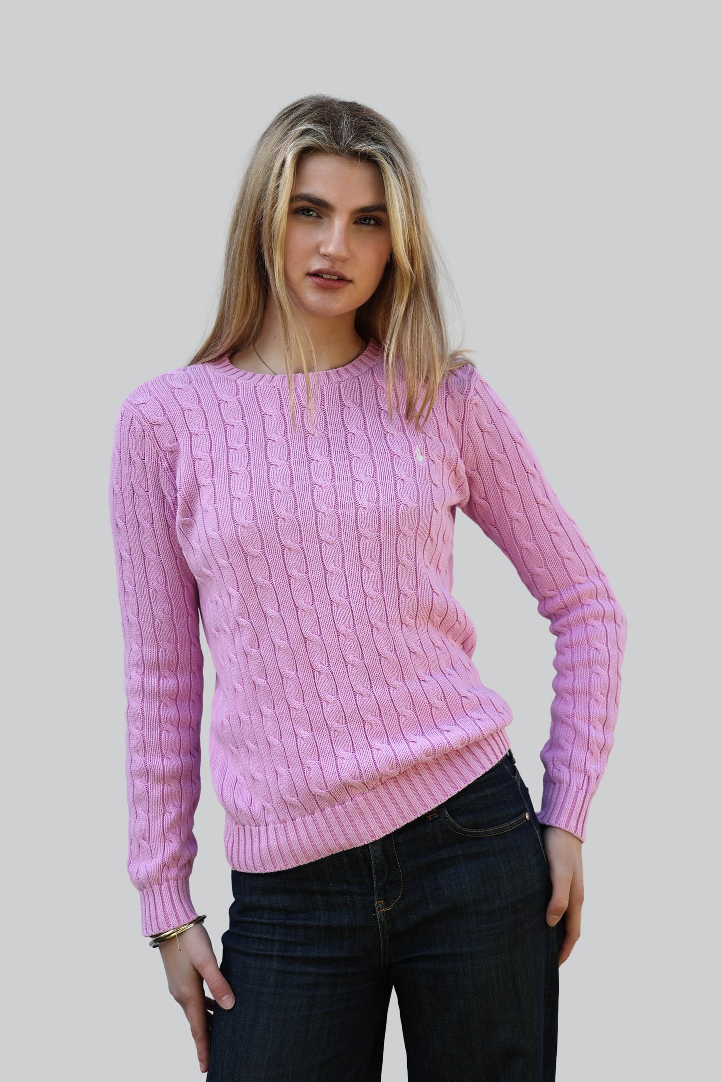 Vintage Ralph Lauren Cable Knit Jumper - Crew Neck