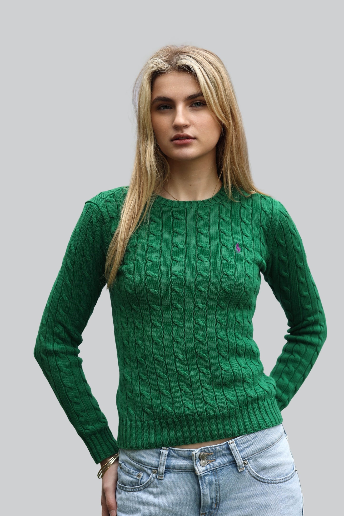 Vintage Ralph Lauren Cable Knit Jumper - Crew Neck