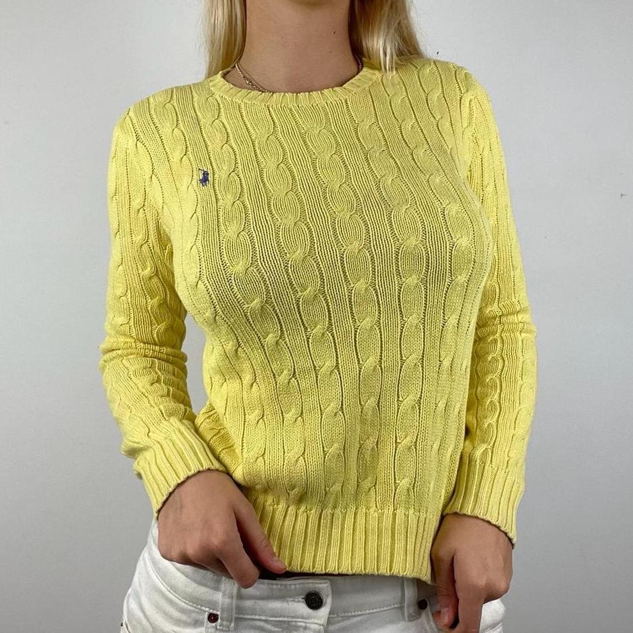 Yellow Ralph Lauren Polo cable knit jumper 90s 00s