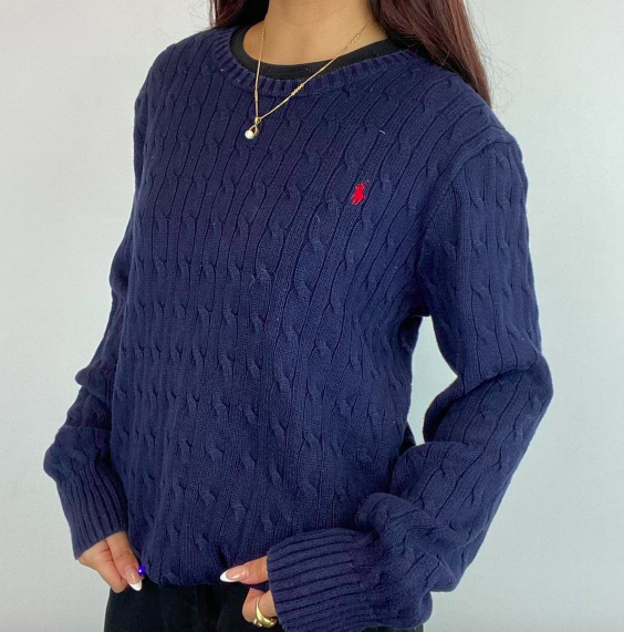 Vintage Ralph Lauren Cable Knit Jumper - Crew Neck