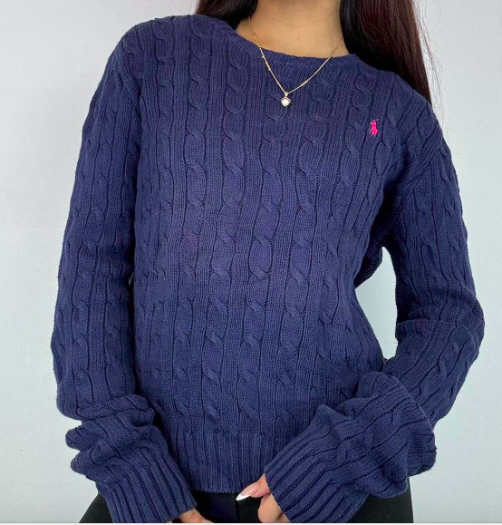 Vintage Ralph Lauren Cable Knit Jumper - Crew Neck