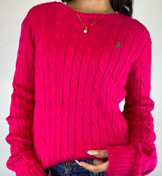 Vintage Ralph Lauren Cable Knit Jumper - Crew Neck