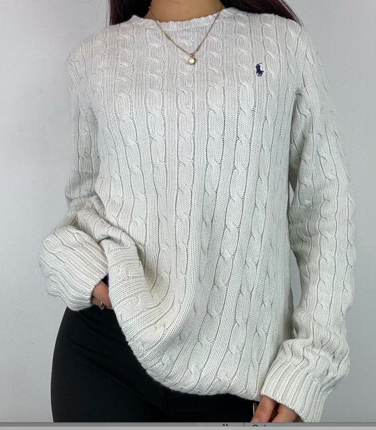 Vintage Ralph Lauren Cable Knit Jumper - Crew Neck