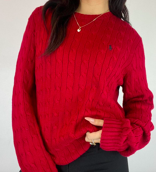 Vintage Ralph Lauren Cable Knit Jumper - Crew Neck