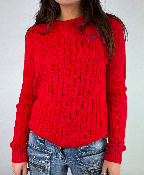 Vintage Ralph Lauren Cable Knit Jumper - Crew Neck