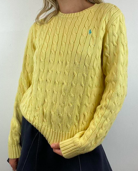 Vintage Ralph Lauren Cable Knit Jumper - Crew Neck