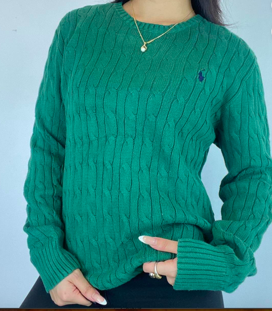 Vintage Ralph Lauren Cable Knit Jumper - Crew Neck