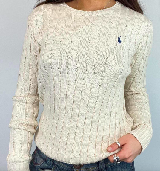 Vintage Ralph Lauren Cable Knit Jumper - Crew Neck