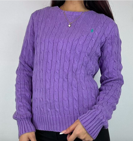 Vintage Ralph Lauren Cable Knit Jumper - Crew Neck