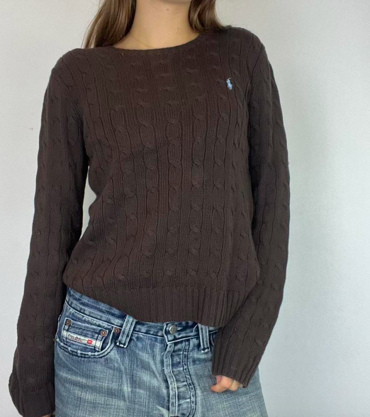 Vintage Ralph Lauren Cable Knit Jumper - Crew Neck