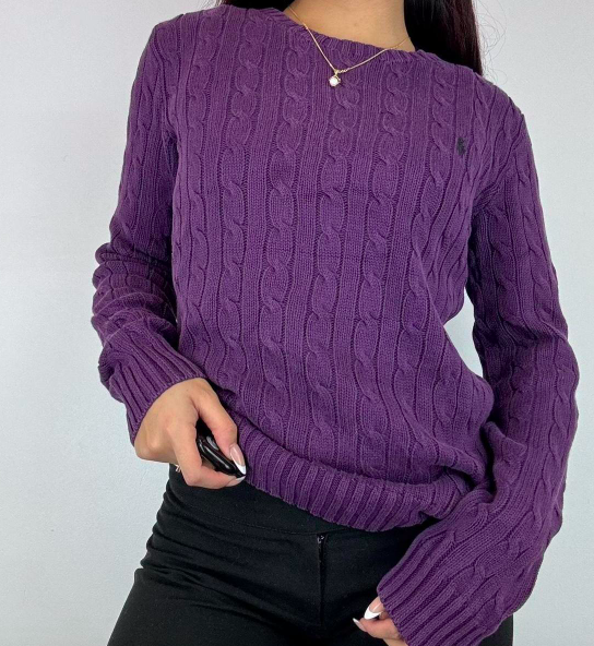 Vintage Ralph Lauren Cable Knit Jumper - Crew Neck