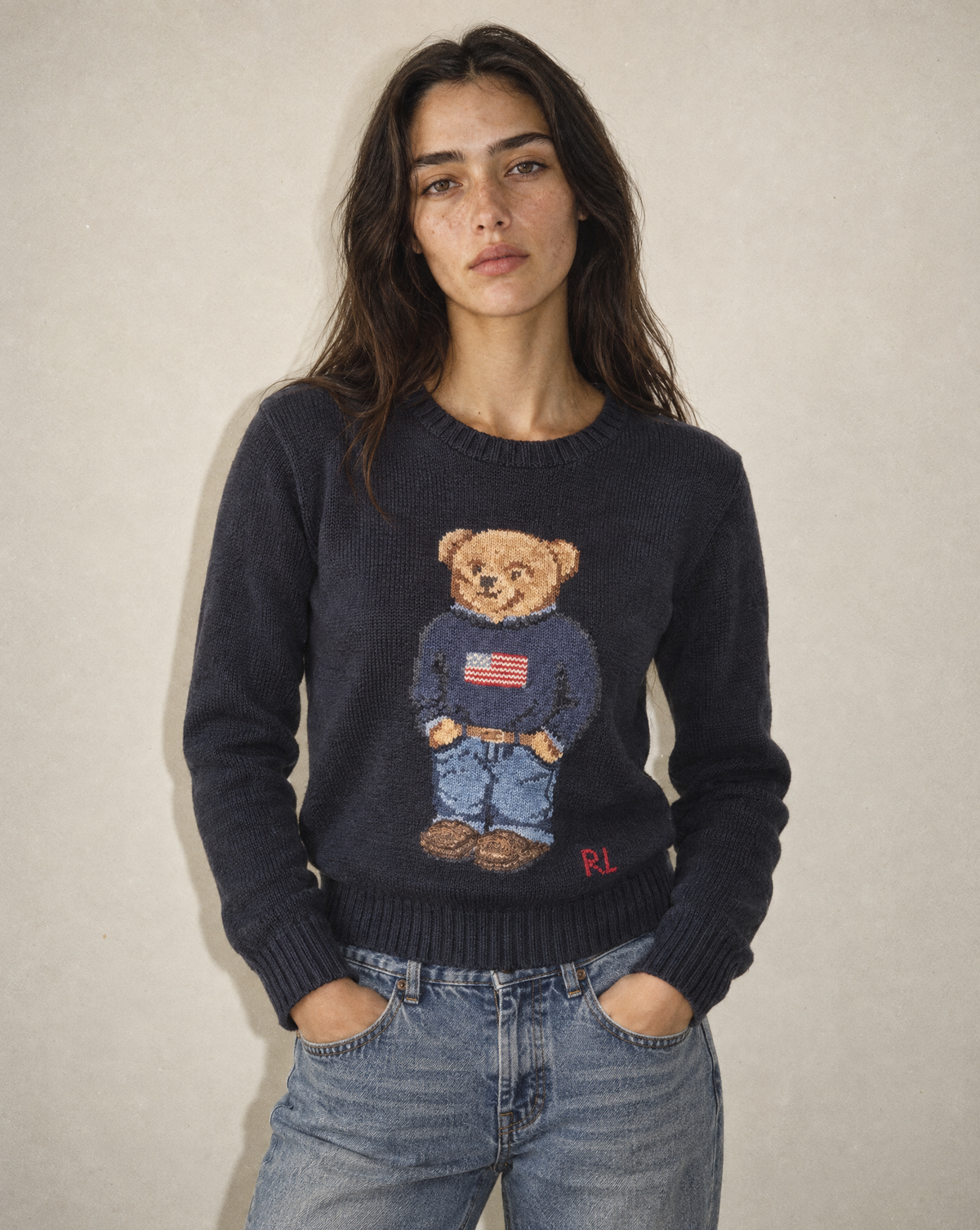 Vintage Polo Ralph Lauren Flag Polo Bear Jumper
