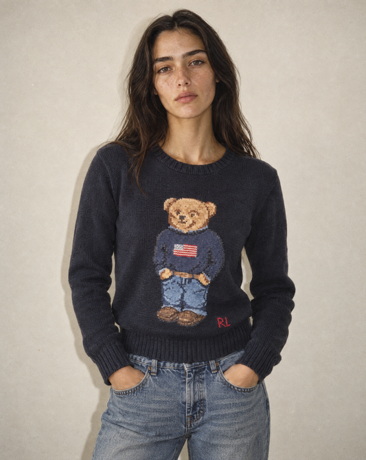 Vintage Polo Ralph Lauren Flag Polo Bear Jumper