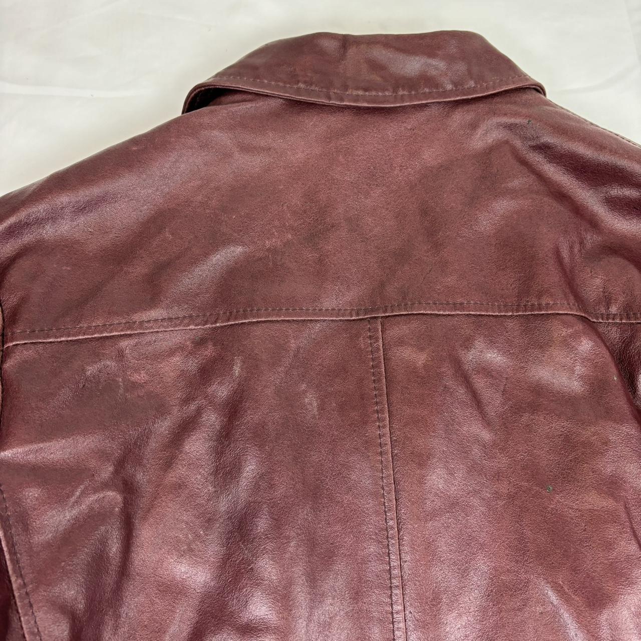 Burgundy Long Red Leather Jacket