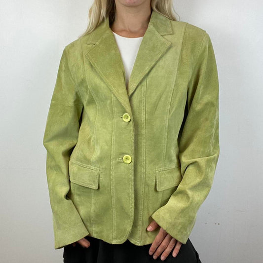 Green suede blazer