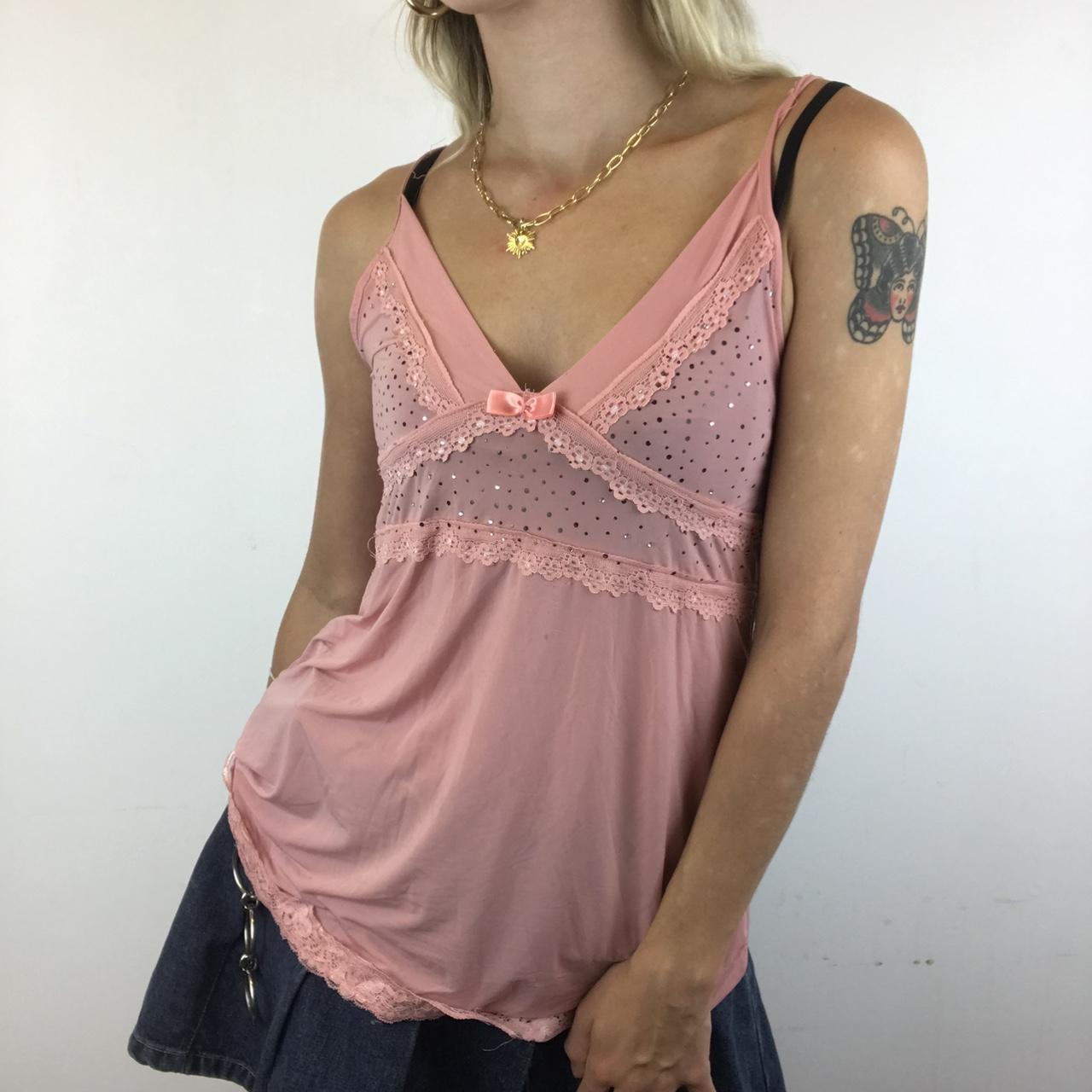 Pink/ peach cami vest top