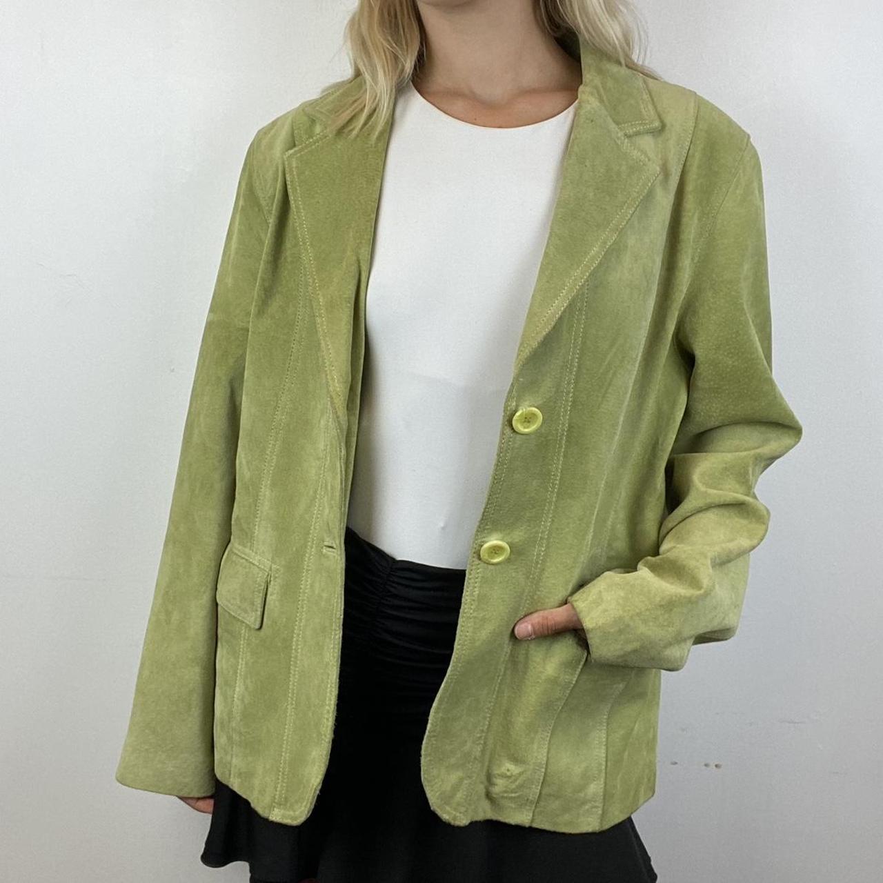 Green suede blazer