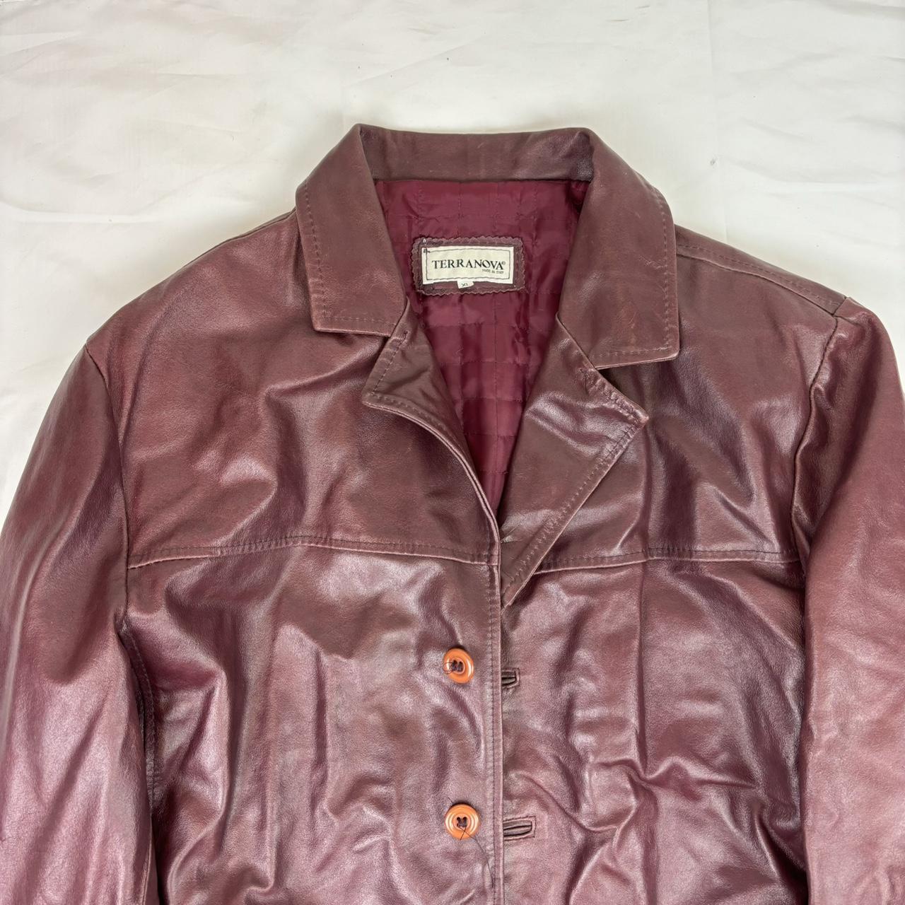 Burgundy Long Red Leather Jacket