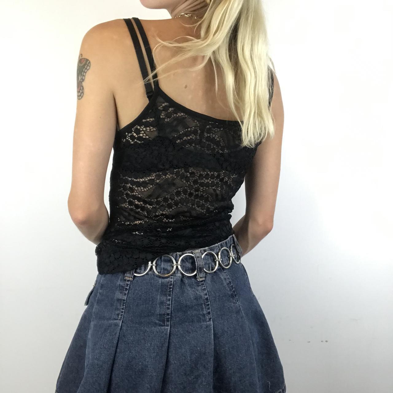 Black lace vest cami top