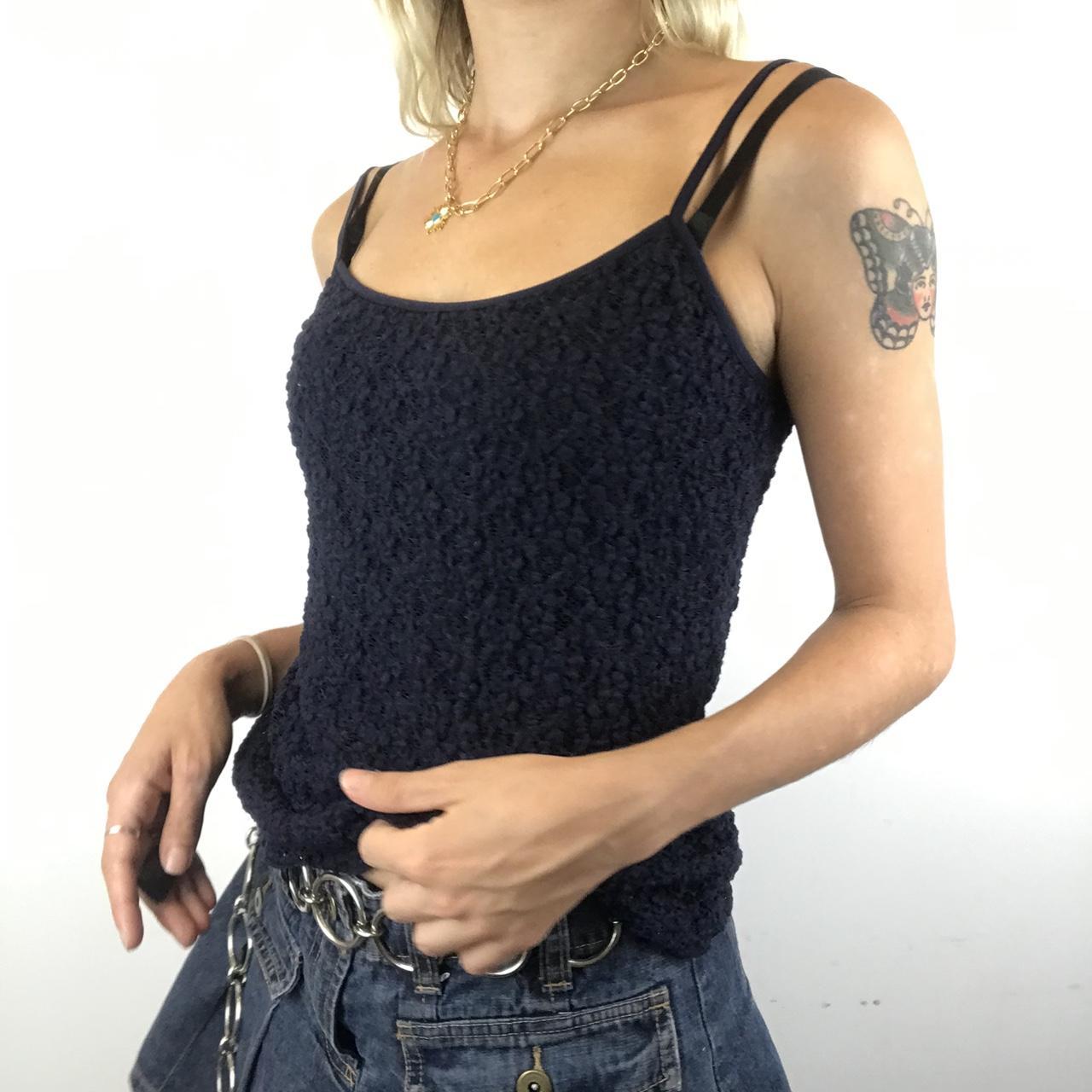 Navy per Una mesh cami vest top