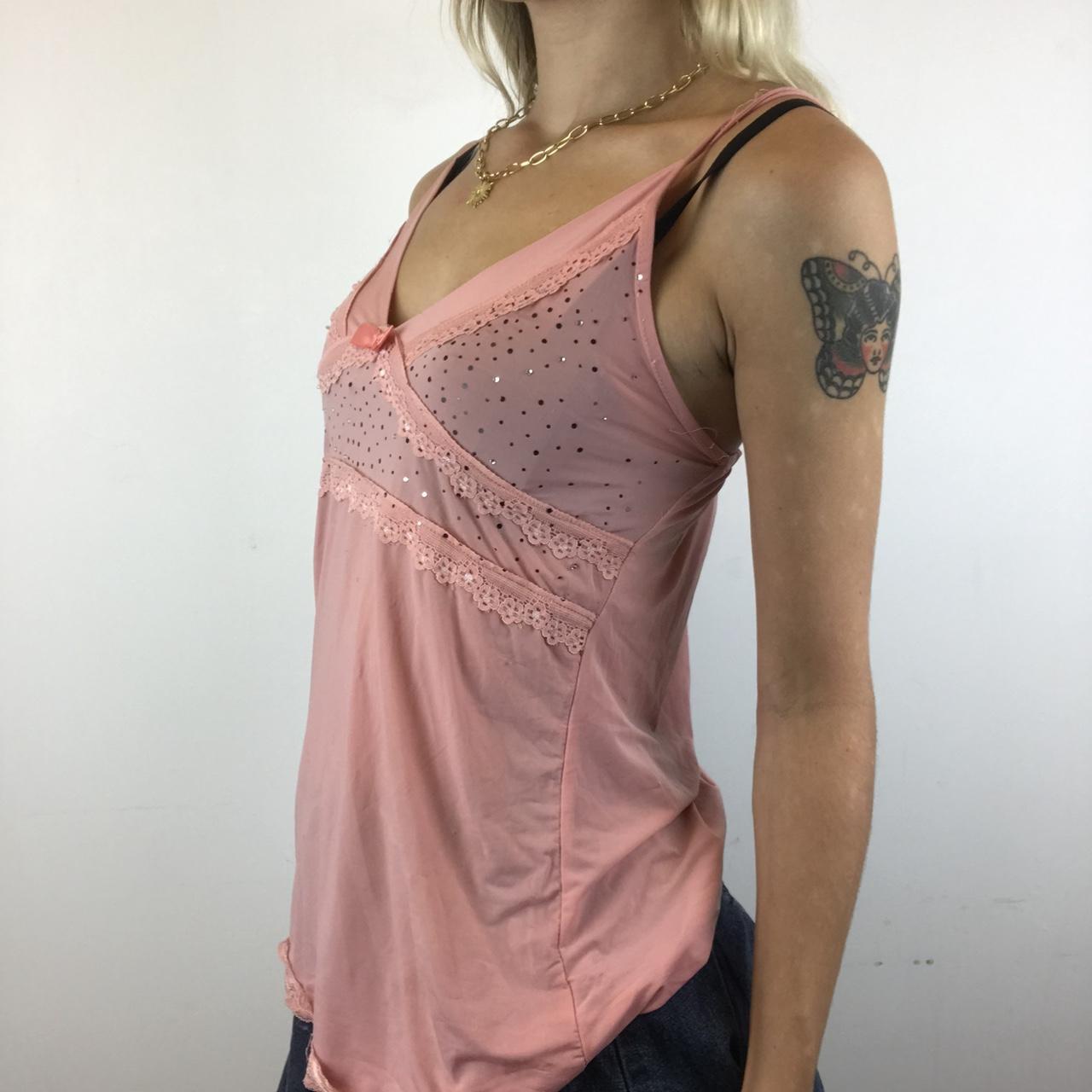 Pink/ peach cami vest top