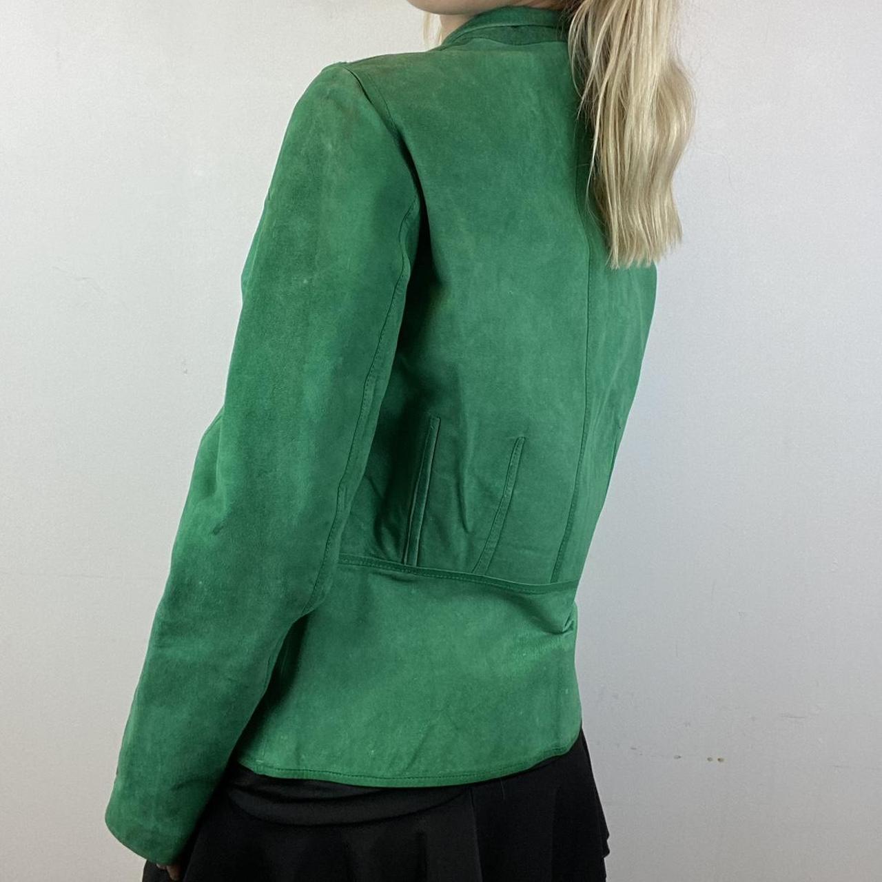 Green suede biker style jacket