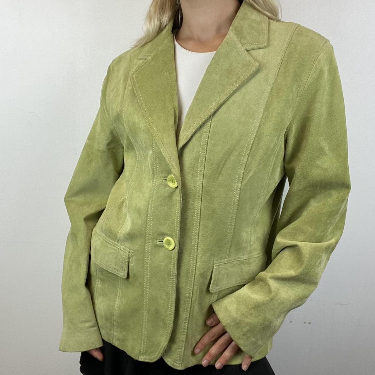 Green suede blazer