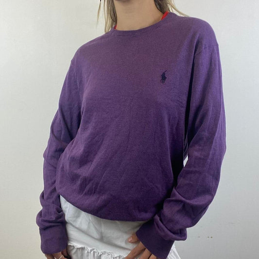 Ralph Lauren Polo purple knit jumper 90s 00s