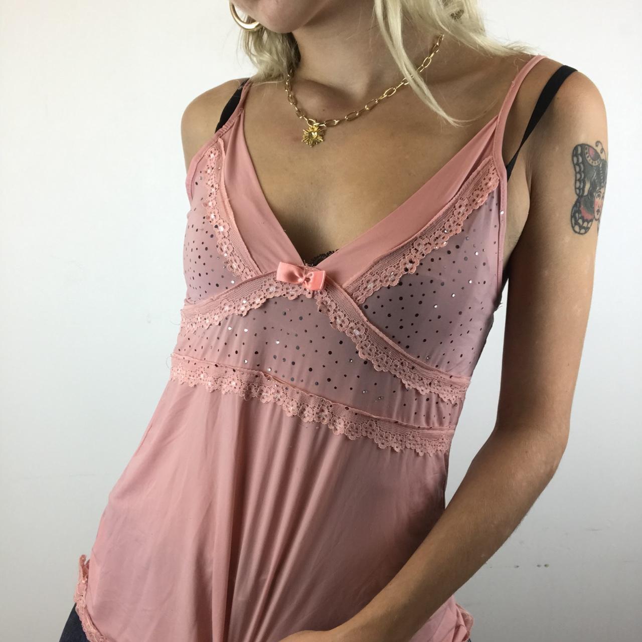 Pink/ peach cami vest top