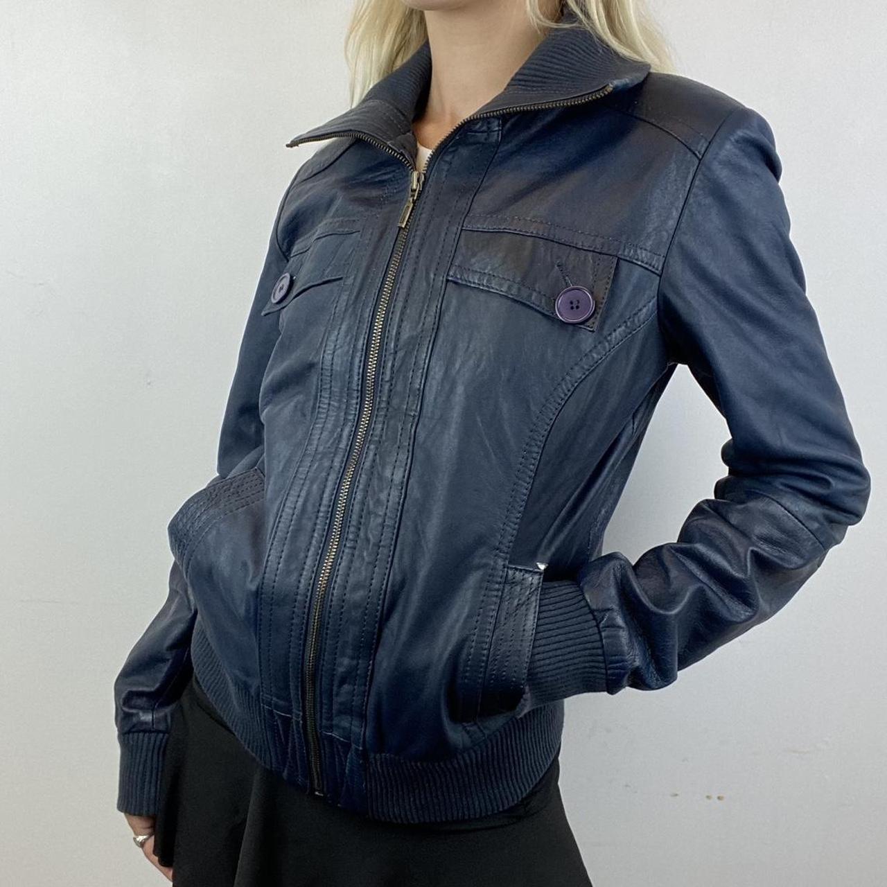 leather bomber style biker jacket